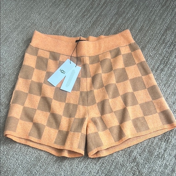 UGG Maliah Women's Checkered Tan Shorts - Picture 1 of 5